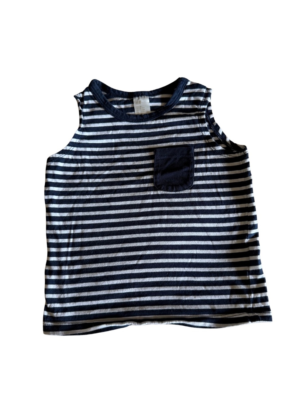 (5 for $10) | H&M - Breton Stripe Sleeveless Tank Top Navy/White 12-18m